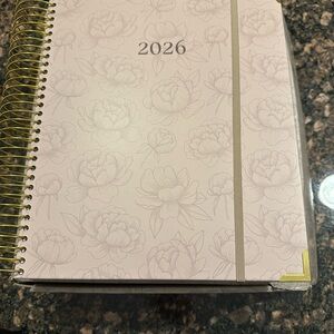 Floral 2026 Planner with Gold Spiral Binding